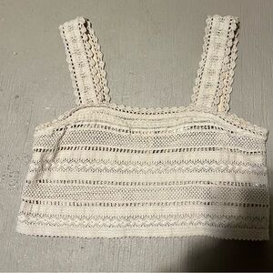 Lace Crochet White Crop Top